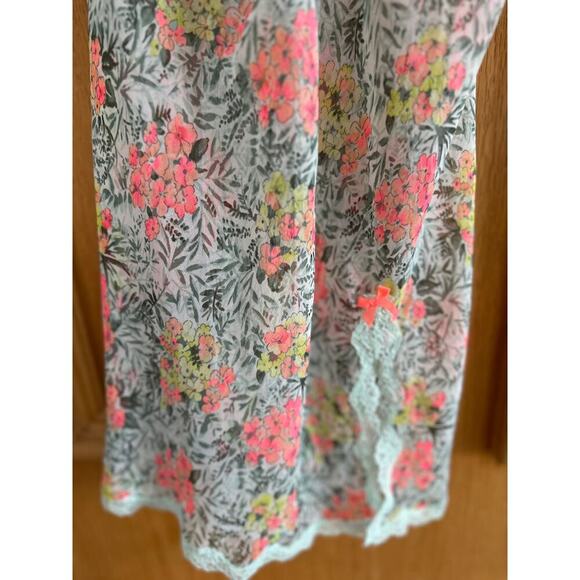 Y2K Victoria’s Secret Floral Mesh Slip Nightgown Lace Trim Medium M - Picture 3 of 7